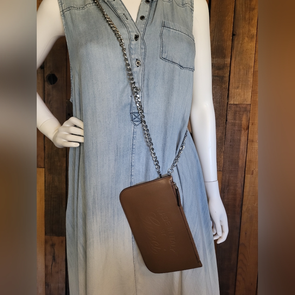 Gucci Brown Leather Clutch Crossbody Convertible Authentic - Picture 4 of 10